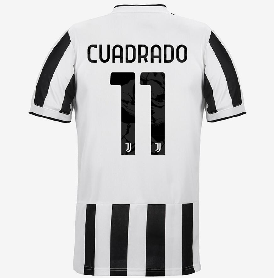 2021/22 Juventus Home Kit Soccer Jersey with CUADRADO 11 printing